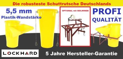 Schuttrutschen Set - komplett mit Einfülltrichter und Rahmen